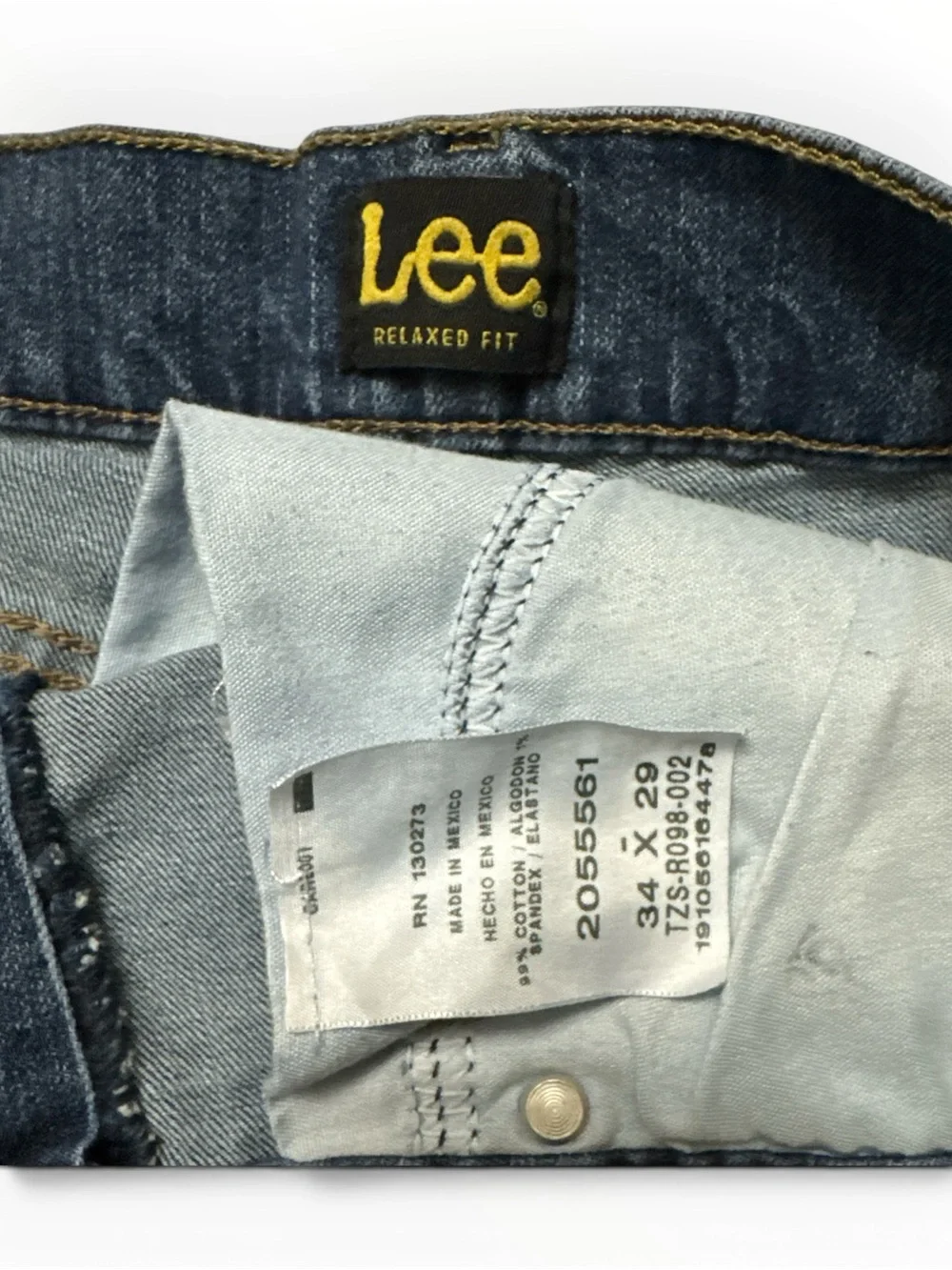Lee Relaxed Fit Jeans Men Blue Straight Leg Stretch Denim Casual Classic 32x29